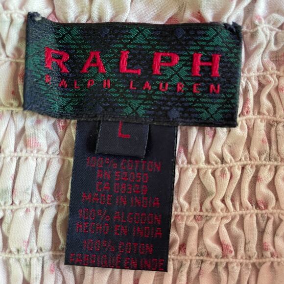 Ralph Lauren Dress Pink Ditzy Floral Print Smocked Girls SZ L C101557 - Picture 3 of 6